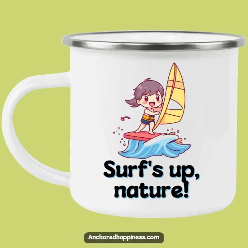 Funny Windsurfer Camping Mug: Adventure On A Colorful Wave, A Rugged Funny Gift