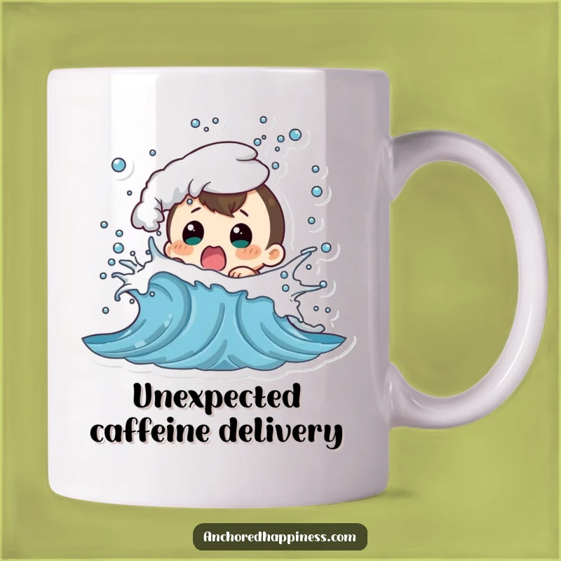 Funny Shocked Splash Mug - Hilarious Wave Surprise Gift for Beach Lovers