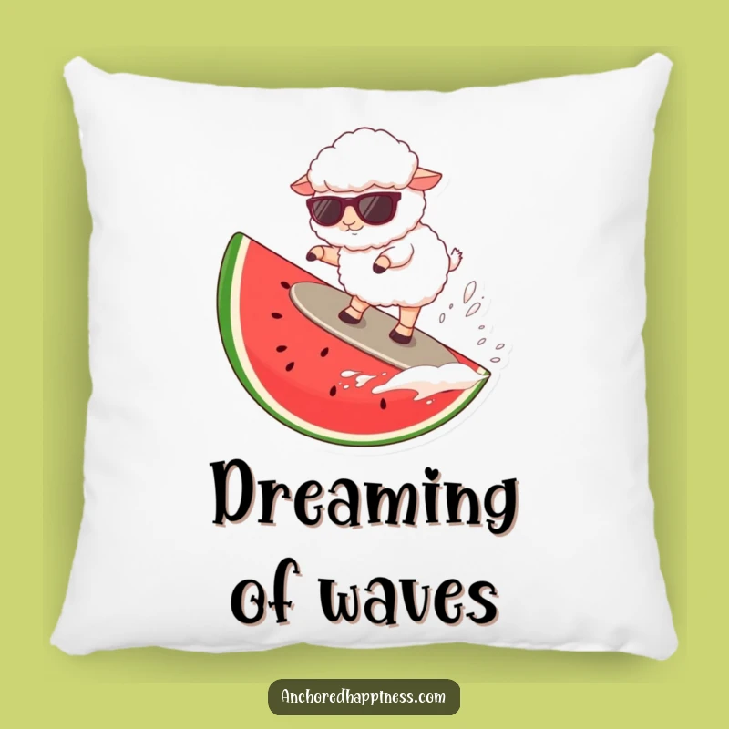 Funny Sheep Watermelon Surf Pillow: Comfy Summer Humor