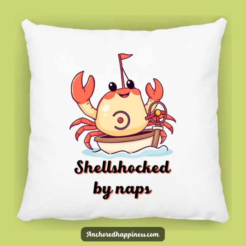 Funny Crab Pillow - Yacht Captain Comfort, Nautical Humor Accent Pillow