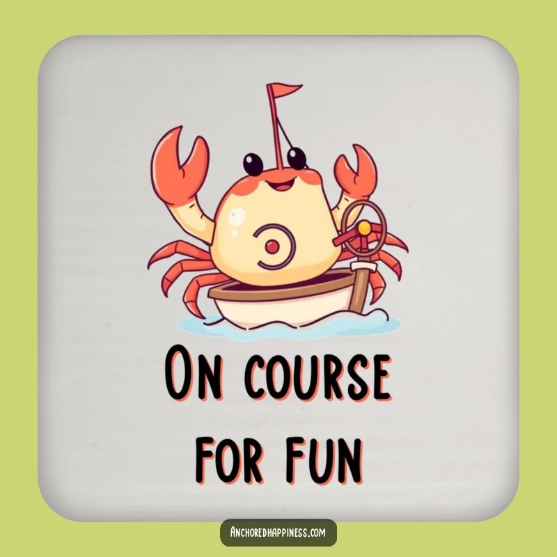 Funny Crab Drink Coaster - Yacht Steerer, Nautical Decor Protection