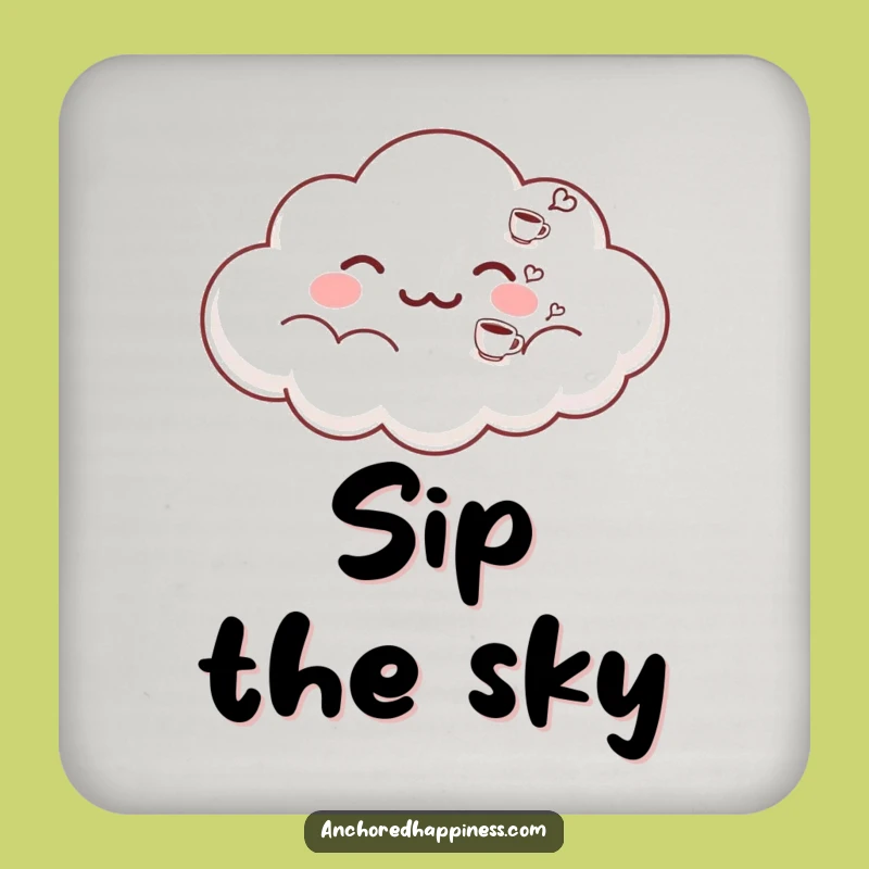Funny Cloud Drink Coaster - Exhaling Coffee Cups, Protect Surfaces with Humor