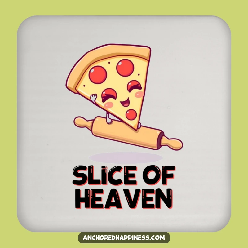 Funny Pizza Coaster - Winking Slice Protection, Foodie Table Decor