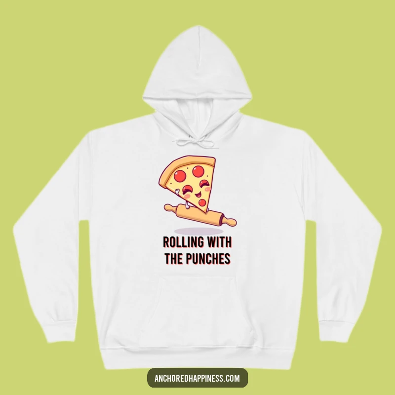 Funny Pizza Hoodie - Winking Slice Balance, Cozy Foodie Sweatshirt Gift