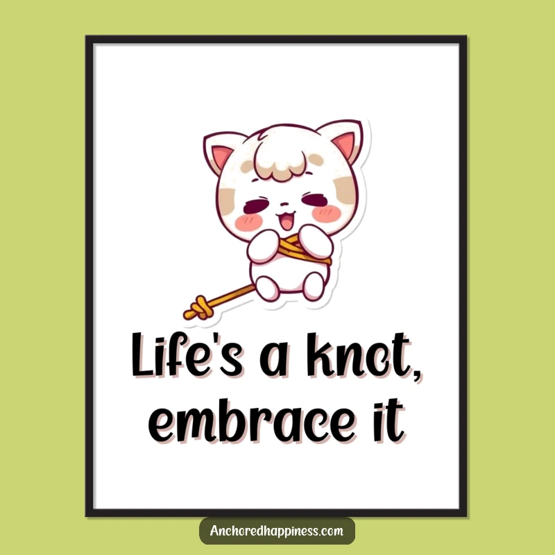Free Printable Wall Art: Tangled Kawaii Character, Funny Downloadable Decor for Whimsical Spaces