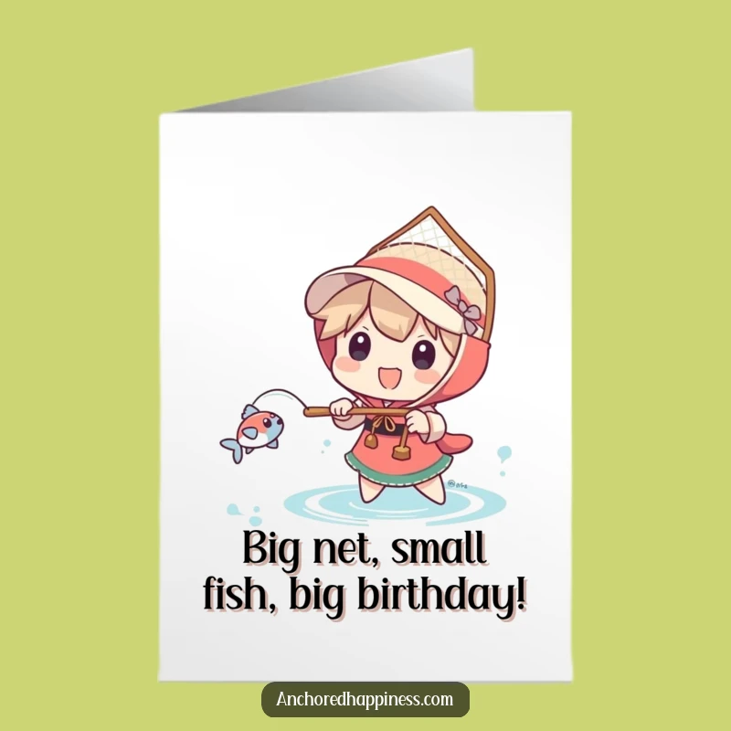 Free Printable Birthday Card: Big Net Fish - Hilarious Downloadable Birthday Surprise!