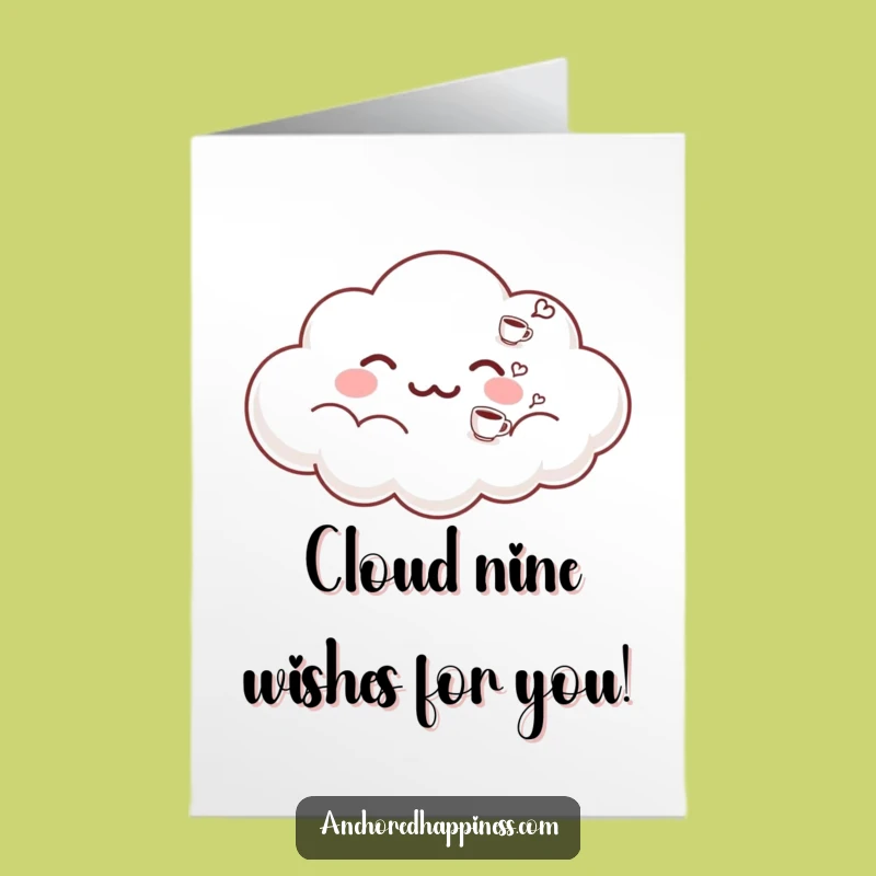 Free Printable Birthday Card: Funny Cloud Coffee Lover - Perfect Downloadable Gift!