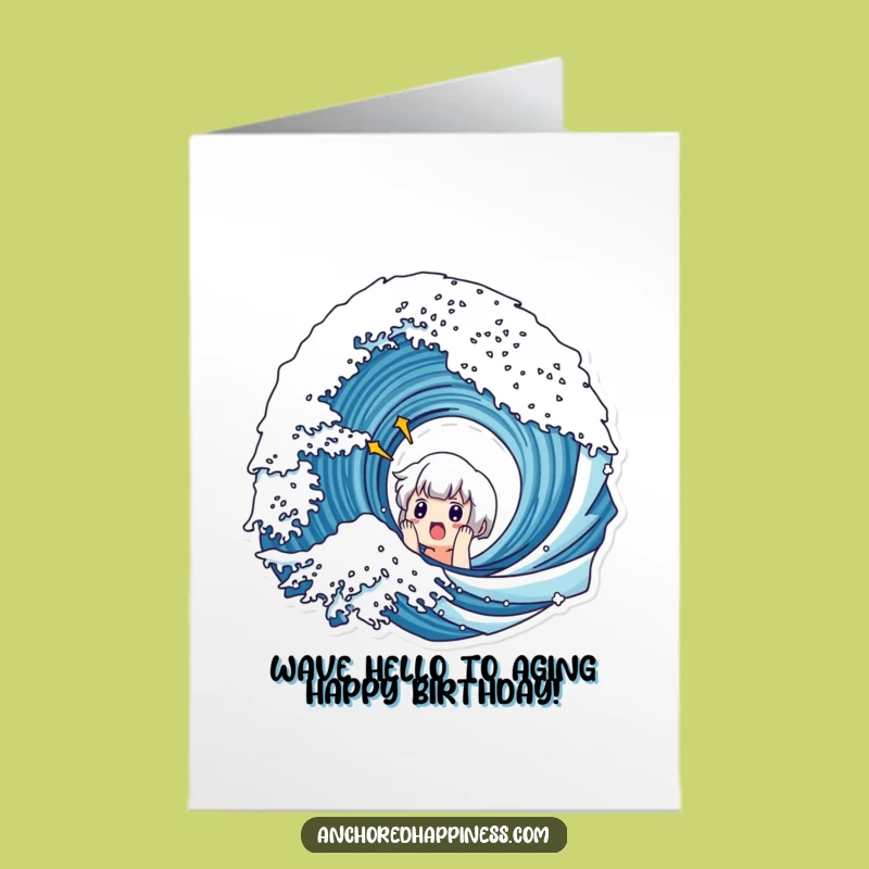 Free Printable Birthday Card: Wave of Surprise - Downloadable Funny Greeting