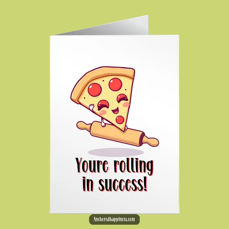 Free Printable Congrats Card: Winking Pizza Slice - Funny Downloadable Gift!
