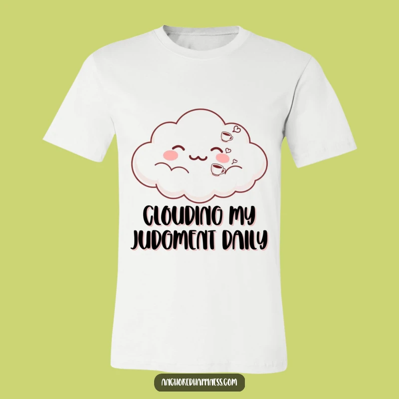 Funny Cloud T-Shirt - Exhaling Coffee Cups, Comfy Tee for Hilarious Coffee Lovers