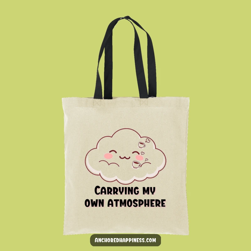 Funny Cloud Tote Bag - Exhaling Coffee Cups, Stylish Bag for Hilarious Coffee Fans